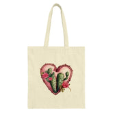 Cactus Heart Tote Bag, Floral Desert Tote, Trendy Shopping Bag, Southwestern Style Tote, Cute Tote Bag, Aesthetic Tote - Tawshia